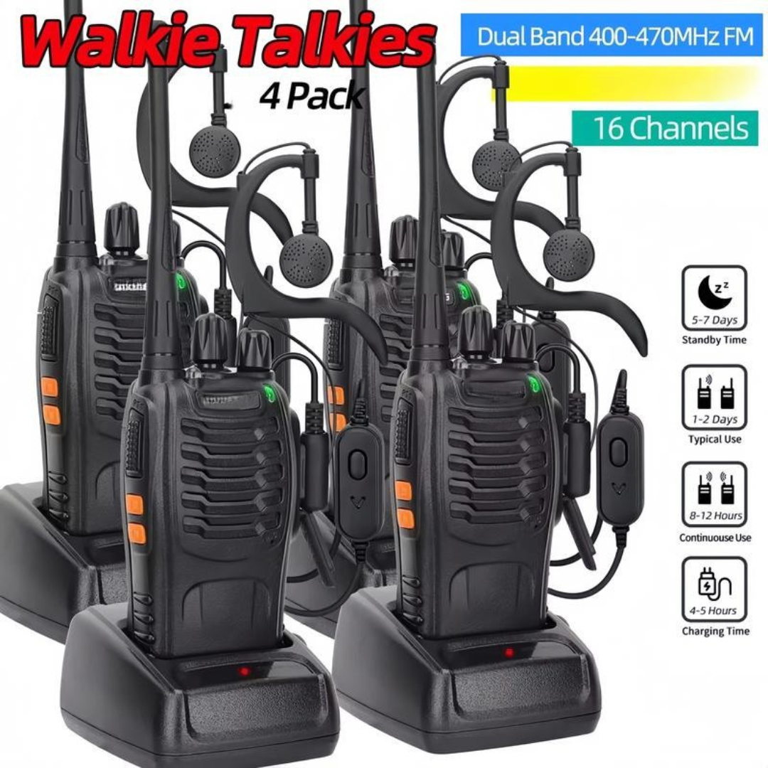 4pcs Long Range Two Way Ham Radios Transceiver
