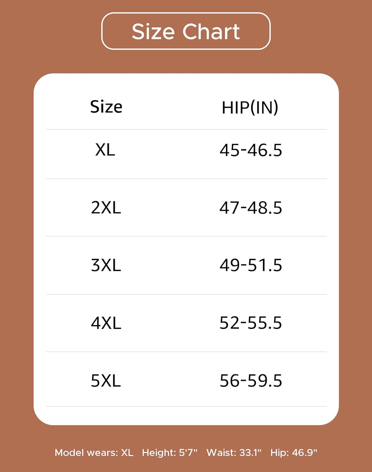 Bavocado Women's Plus Size XL-5XL High Waisted Cotton Underwear