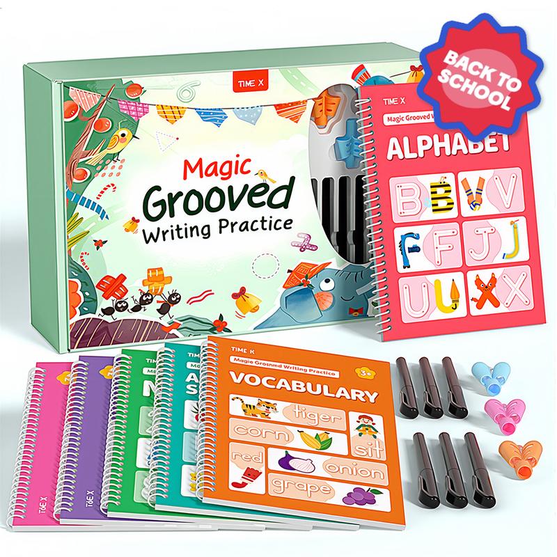 6 Magic Grooved Writing Practice Workbook for Kids