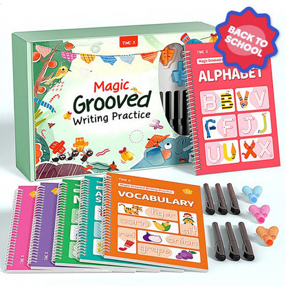 6 Magic Grooved Writing Practice Workbook for Kids